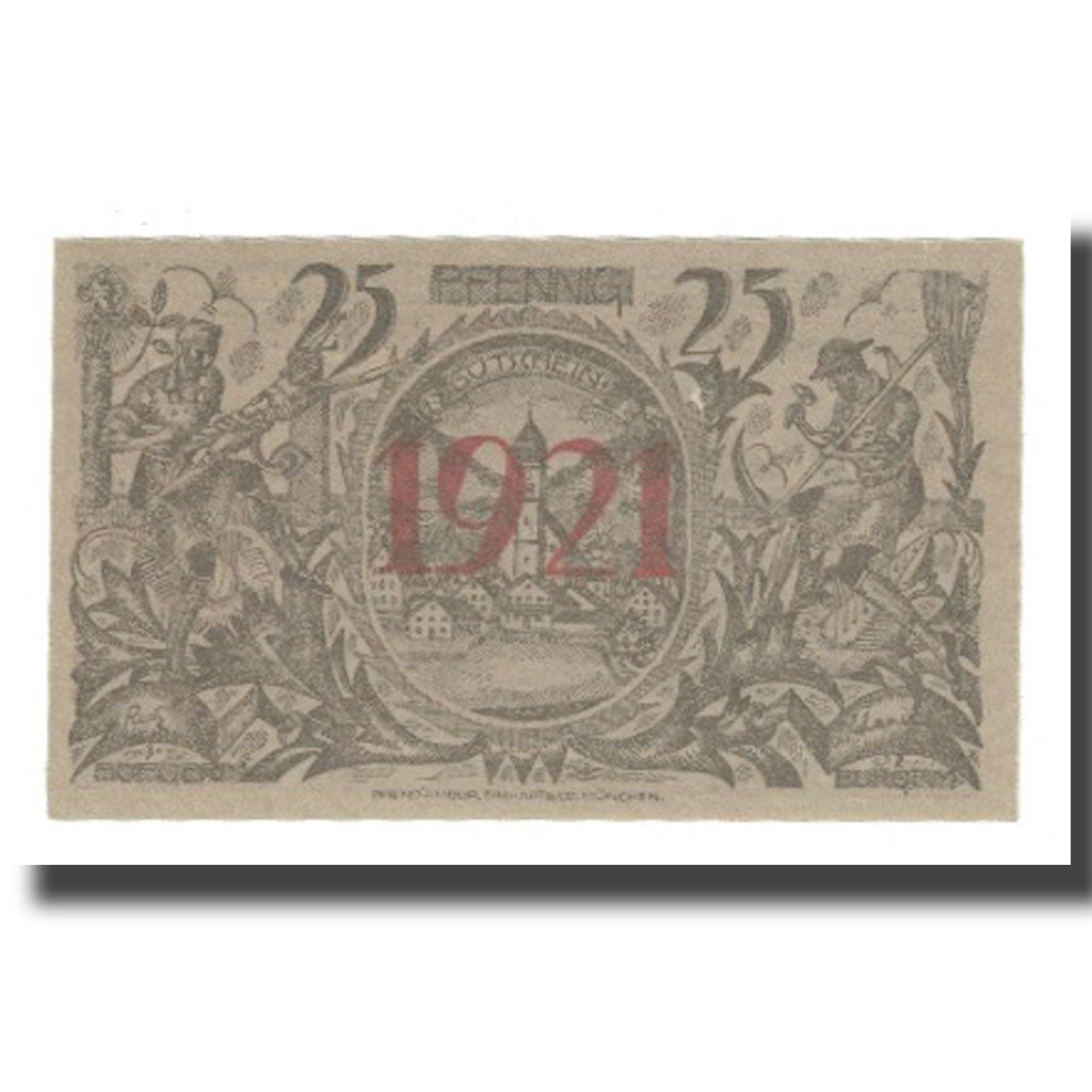 Banconote, Germania, Oberammergau Gemeinde, 25 Pfennig, personnage, 1921