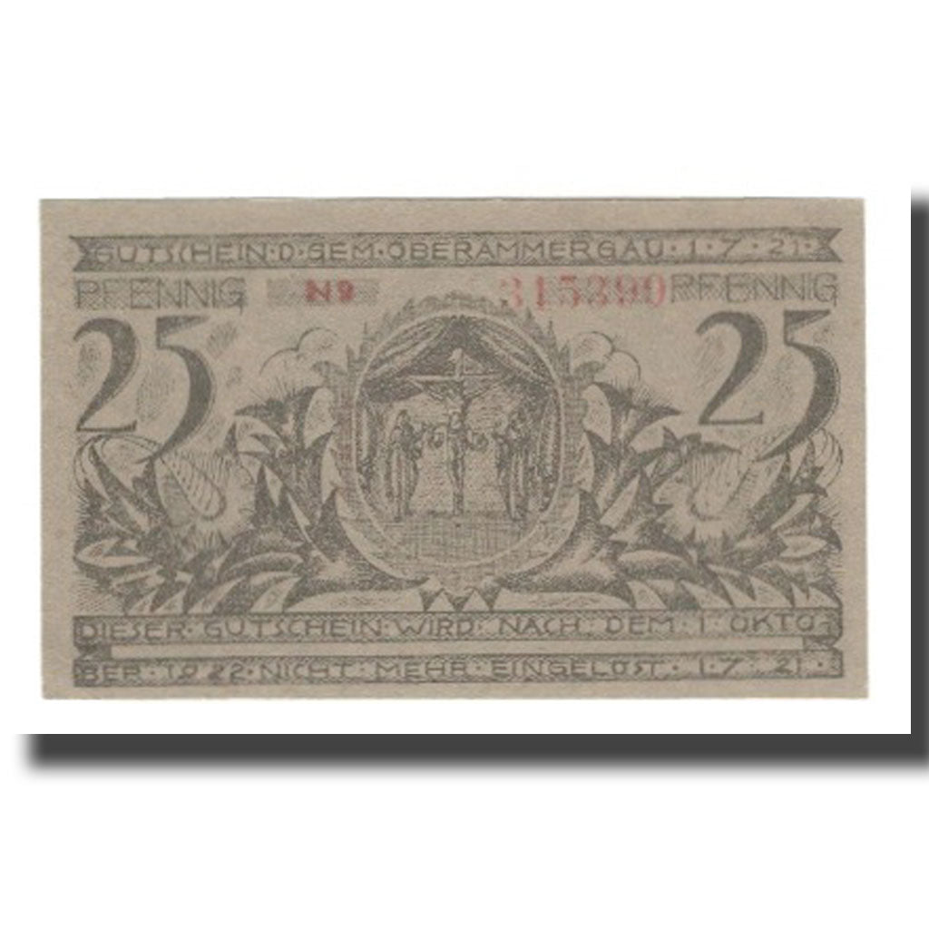 Banknote, Germany, Oberammergau Gemeinde, 25 Pfennig, personnage 1, 1921