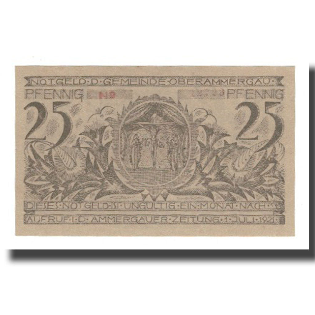 Banknote, Germany, Oberammergau Gemeinde, 25 Pfennig, personnage 3, 1921