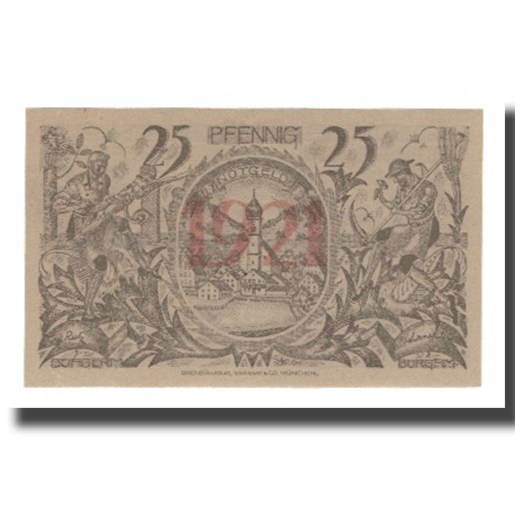 Banknote, Germany, Oberammergau Gemeinde, 25 Pfennig, personnage 3, 1921