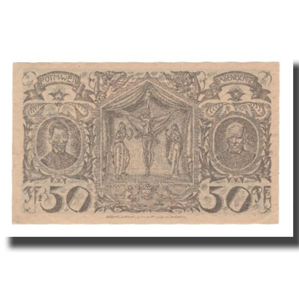 Banknote, Germany, Oberammergau Gemeinde, 50 Pfennig, personnage, 1921