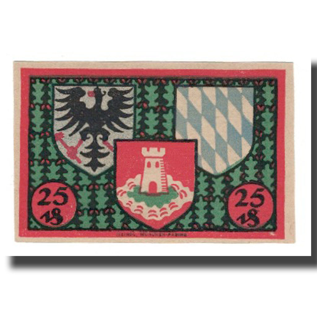 Banknote, Germany, Pasing Stadt, 25 Pfennig, Blason 1, 1918, 1918-09-01