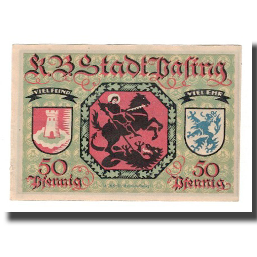 Banknote, Germany, Pasing Stadt, 50 Pfennig, personnage 1, 1918 (1921)