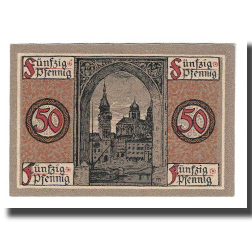 Nota, Alemanha, Passau Stadt, 50 Pfennig, village 1, 1918, AU(55-58), Mehl:P7.1