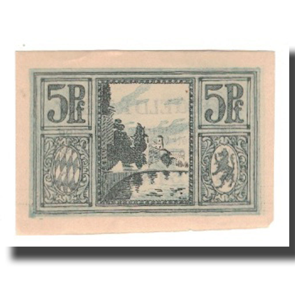 Banknote, Germany, Passau Stadt, 5 Pfennig, paysage 2, 1921, AU(55-58)