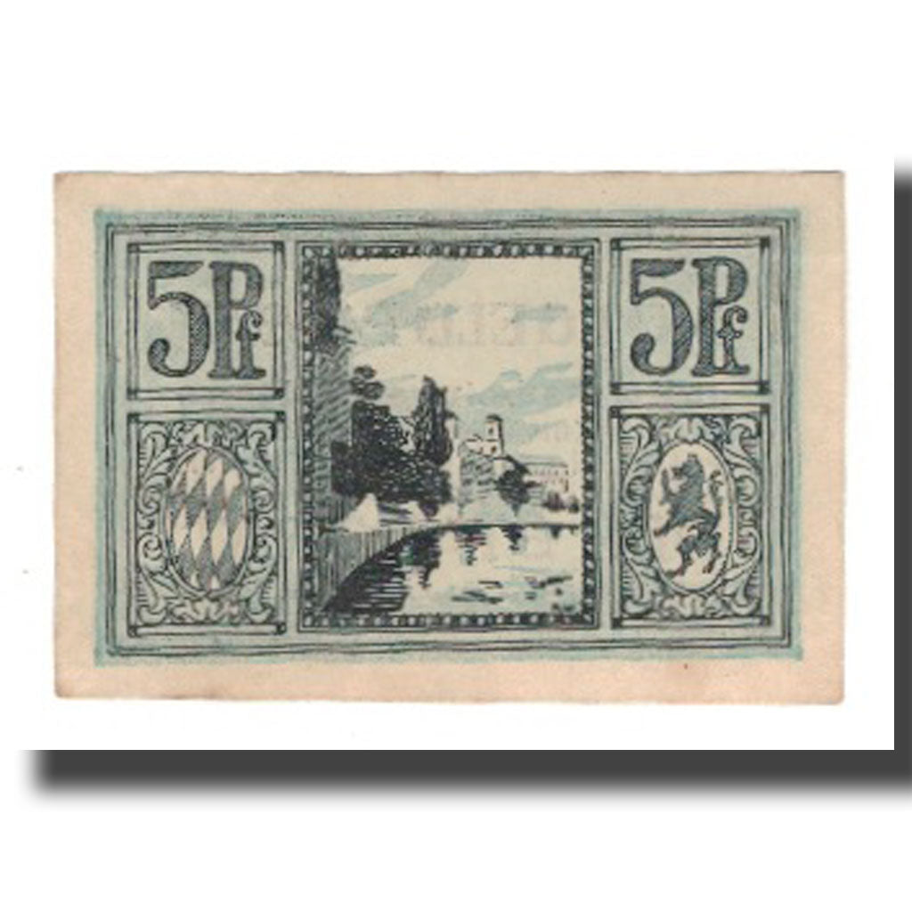 Banknote, Germany, Passau Stadt, 5 Pfennig, paysage 4, 1921, AU(55-58)