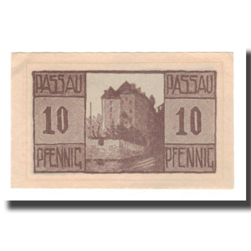 Banknote, Germany, Passau Stadt, 10 Pfennig, Batiment, 1921, AU(55-58)