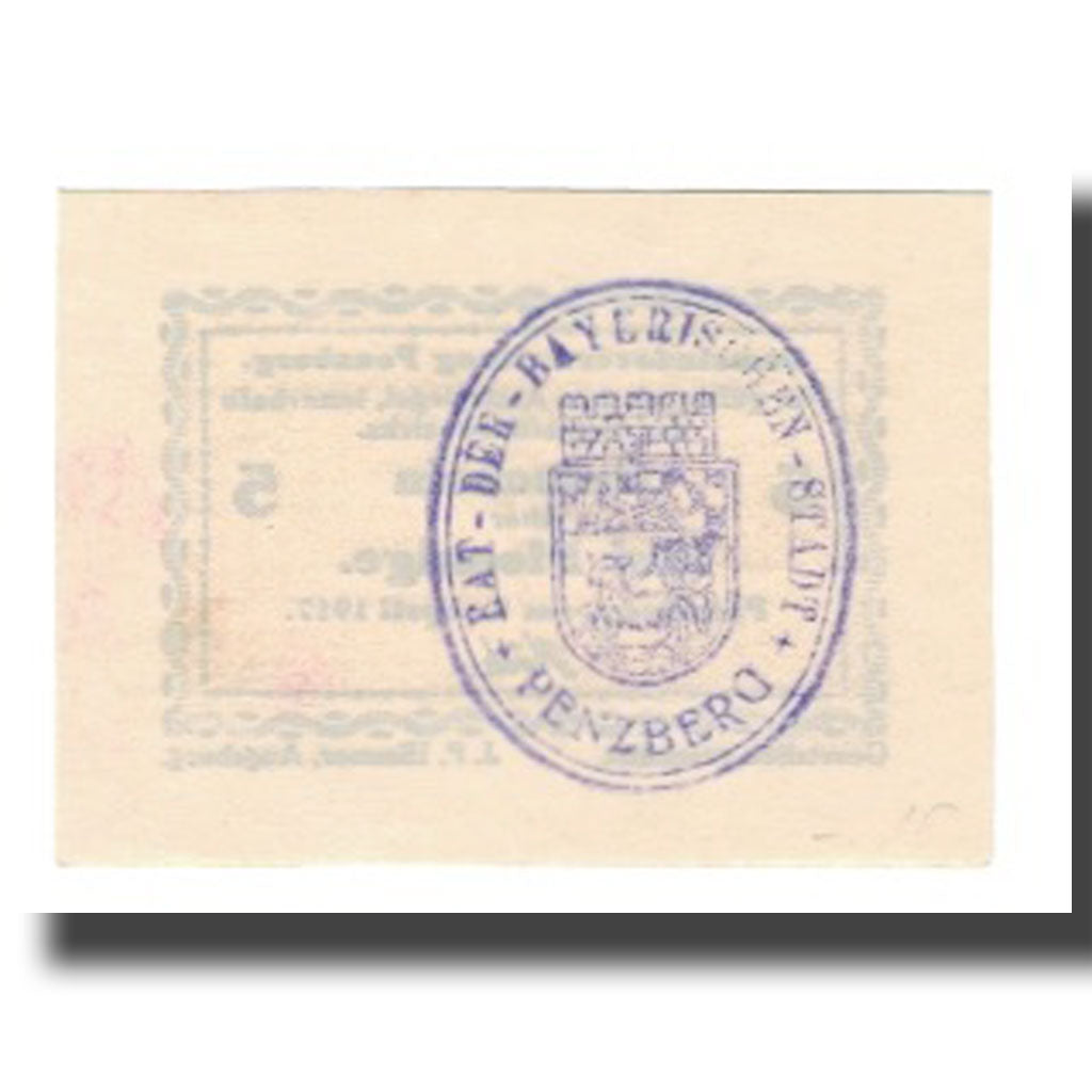 Banknote, Germany, Penzberg Gemeinde, 5 Pfennig, N.D, 1917 (1921), 1917-04-05