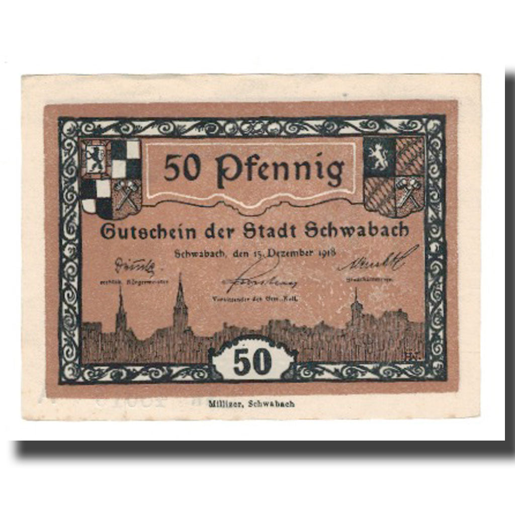 Banknote, Germany, Schwabach Stadt, 50 Pfennig, place, 1918, 1918-12-15