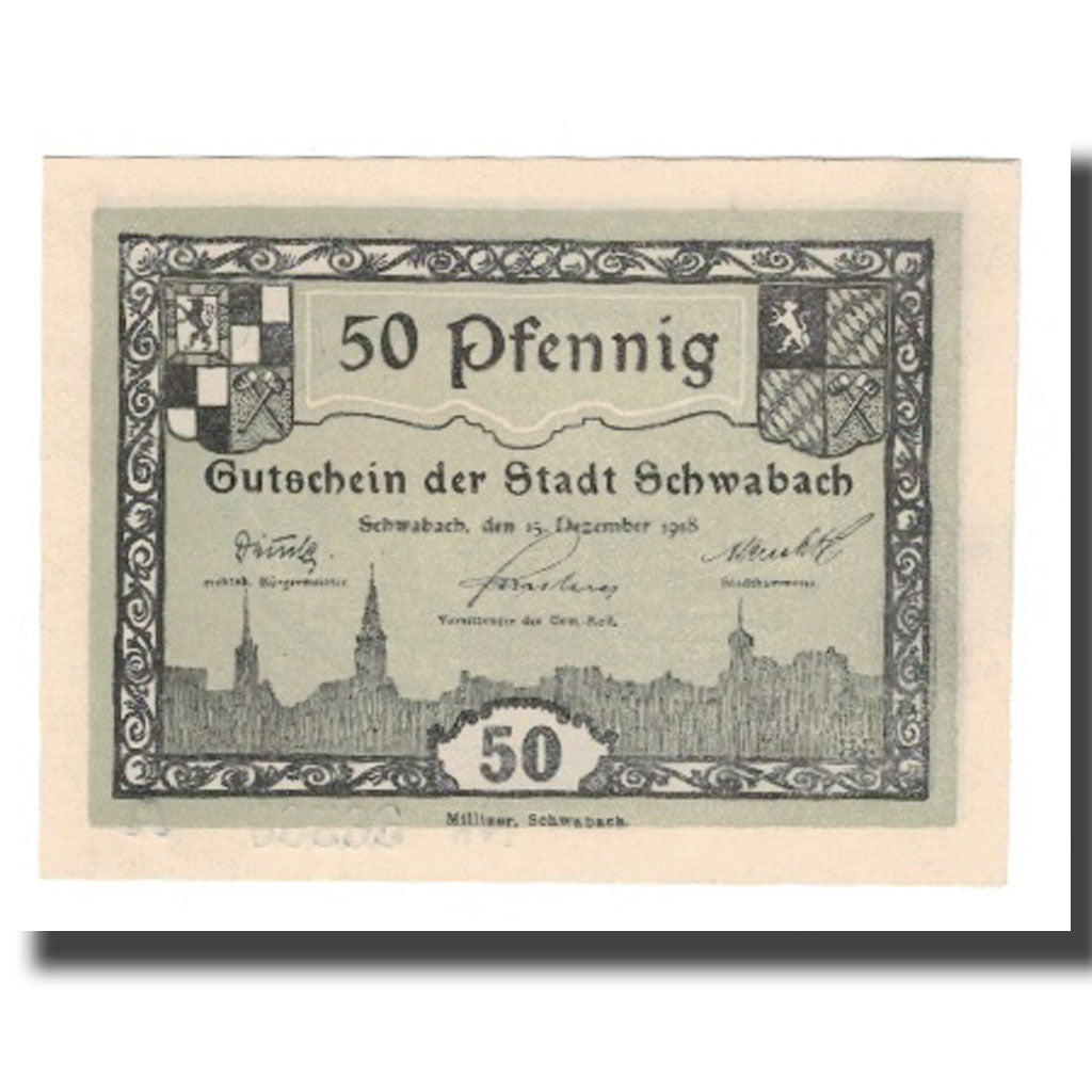 Banknote, Germany, Schwabach Stadt, 50 Pfennig, Place 2, 1918, 1918-12-15