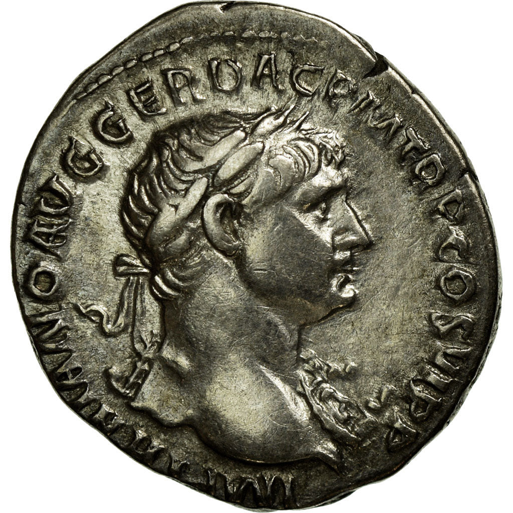 Coin, Trajan, Denarius, AU(55-58), Silver, Cohen:372
