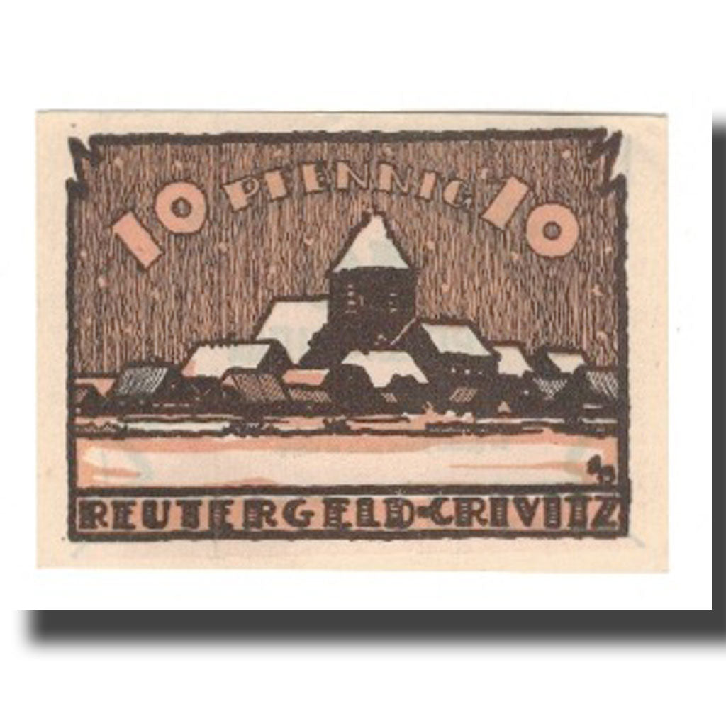 Banknot, Niemcy, Crivitz Stadt, 10 Pfennig, paysage 1, 1922, 1922-05-31
