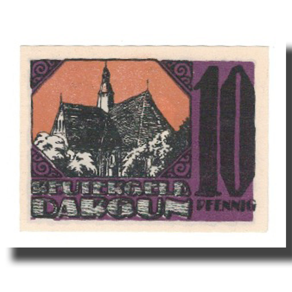 Banknot, Niemcy, Dargun Gemeinde, 10 Pfennig, batiment 1, 1921, 1921-12-31