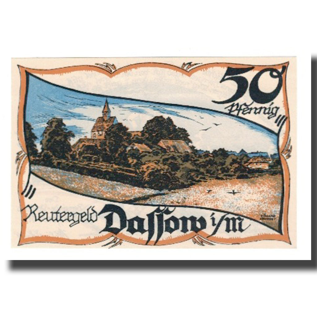 Banknote, Germany, Dassow Gemeinde, 50 Pfennig, paysage, 1922, 1922-05-31