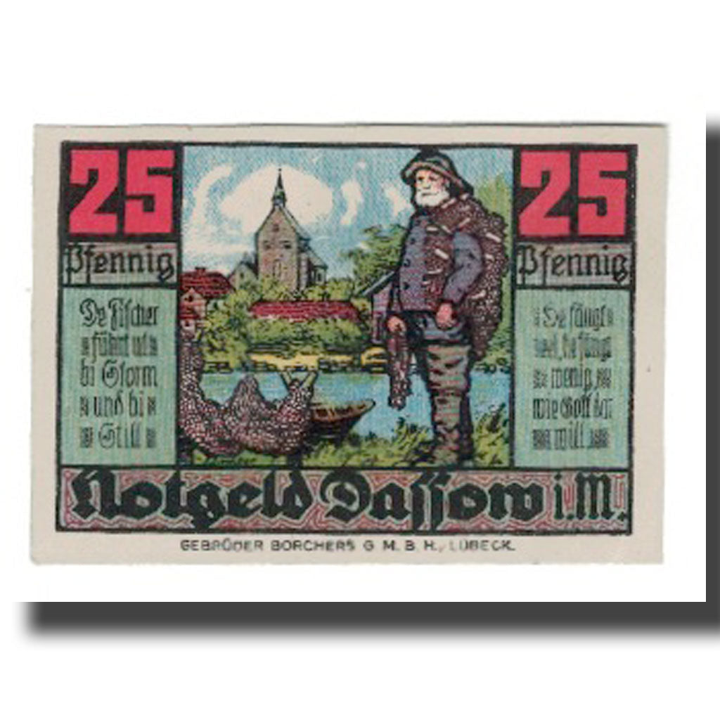 Banknote, Germany, Dassow Gemeinde, 25 Pfennig, valeur faciale 1, 1922