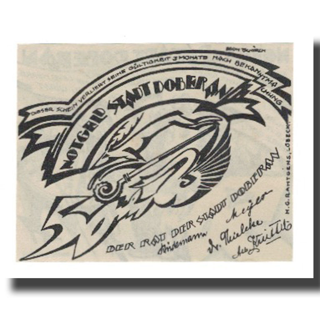 Biljet, Duitsland, Doberan, Bad Stadt, 50 Pfennig, personnage, 1921, SUP