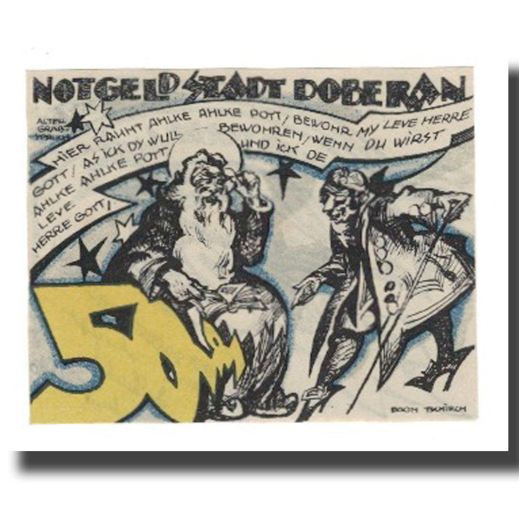 Biljet, Duitsland, Doberan, Bad Stadt, 50 Pfennig, personnage, 1921, SUP
