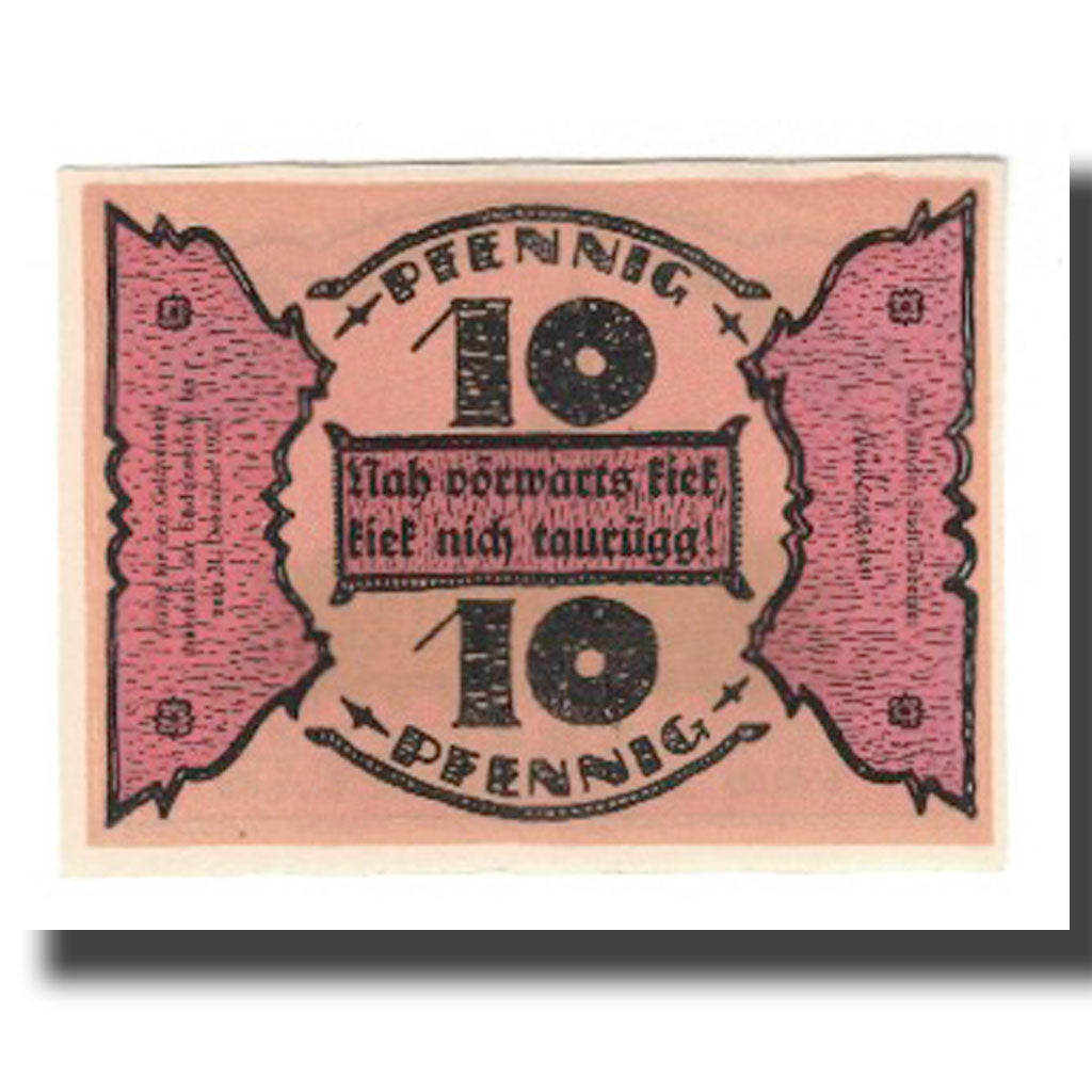 Banconote, Germania, Doberan, Bad Stadt, 10 Pfennig, Batiment, 1921, 1921-12-31