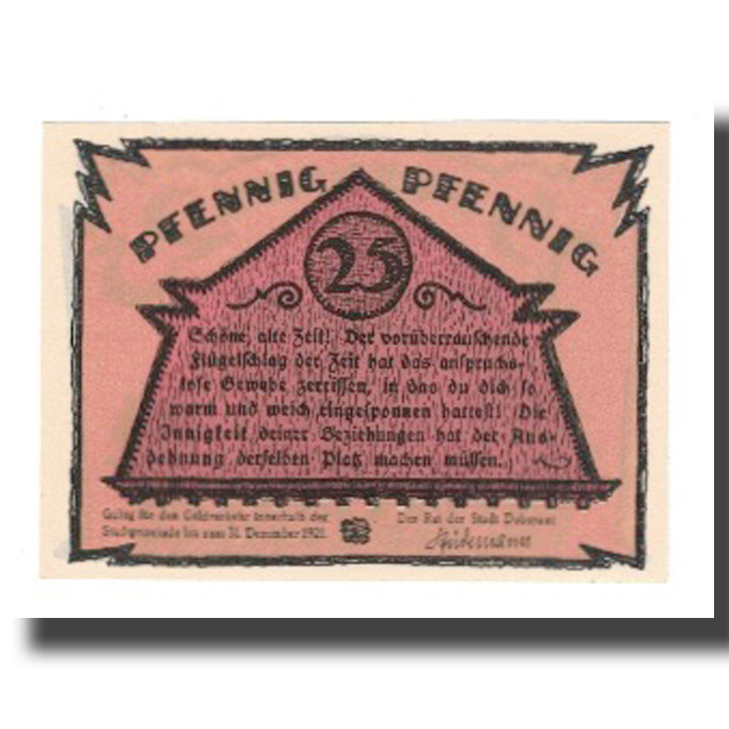 Banknote, Germany, Doberan, Bad Stadt, 25 Pfennig, Batiment, 1921, 1921-12-31