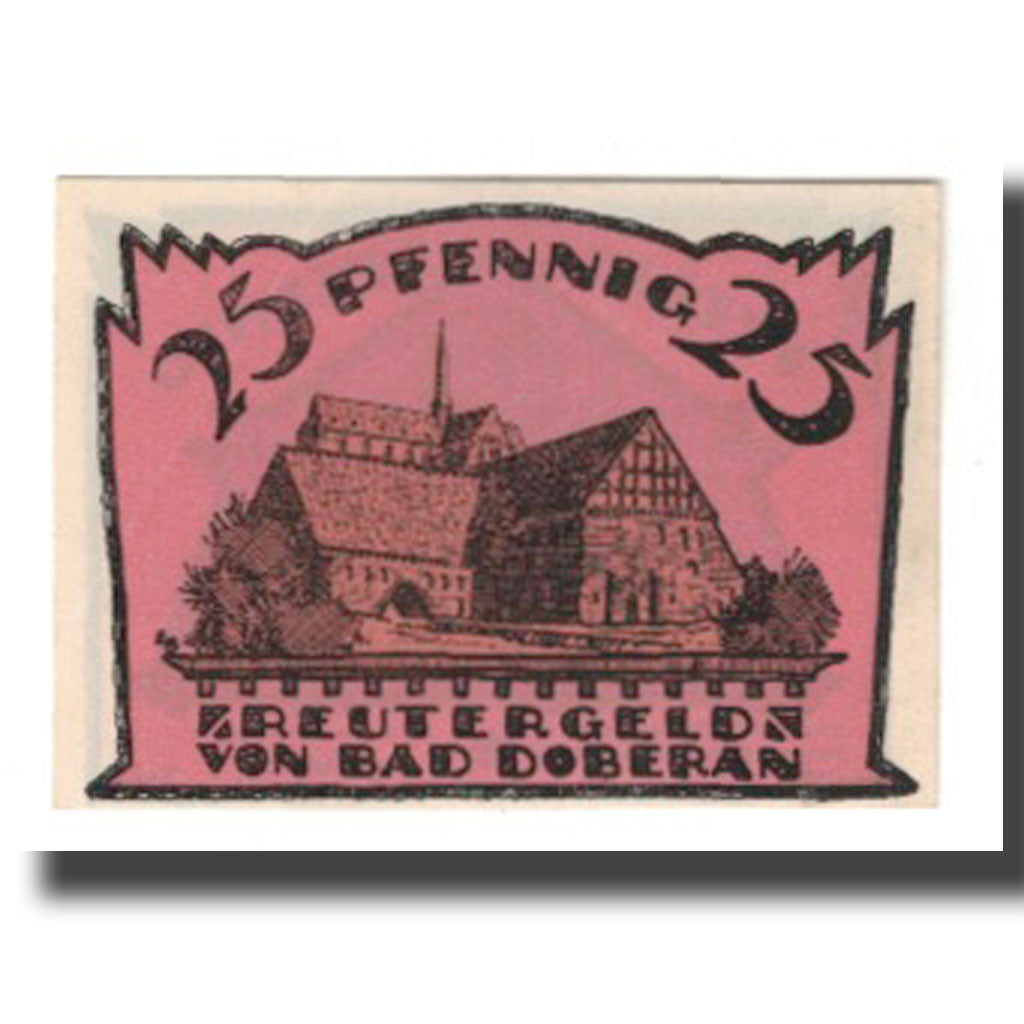 Banknote, Germany, Doberan, Bad Stadt, 25 Pfennig, batiment 1, 1921, 1921-12-31