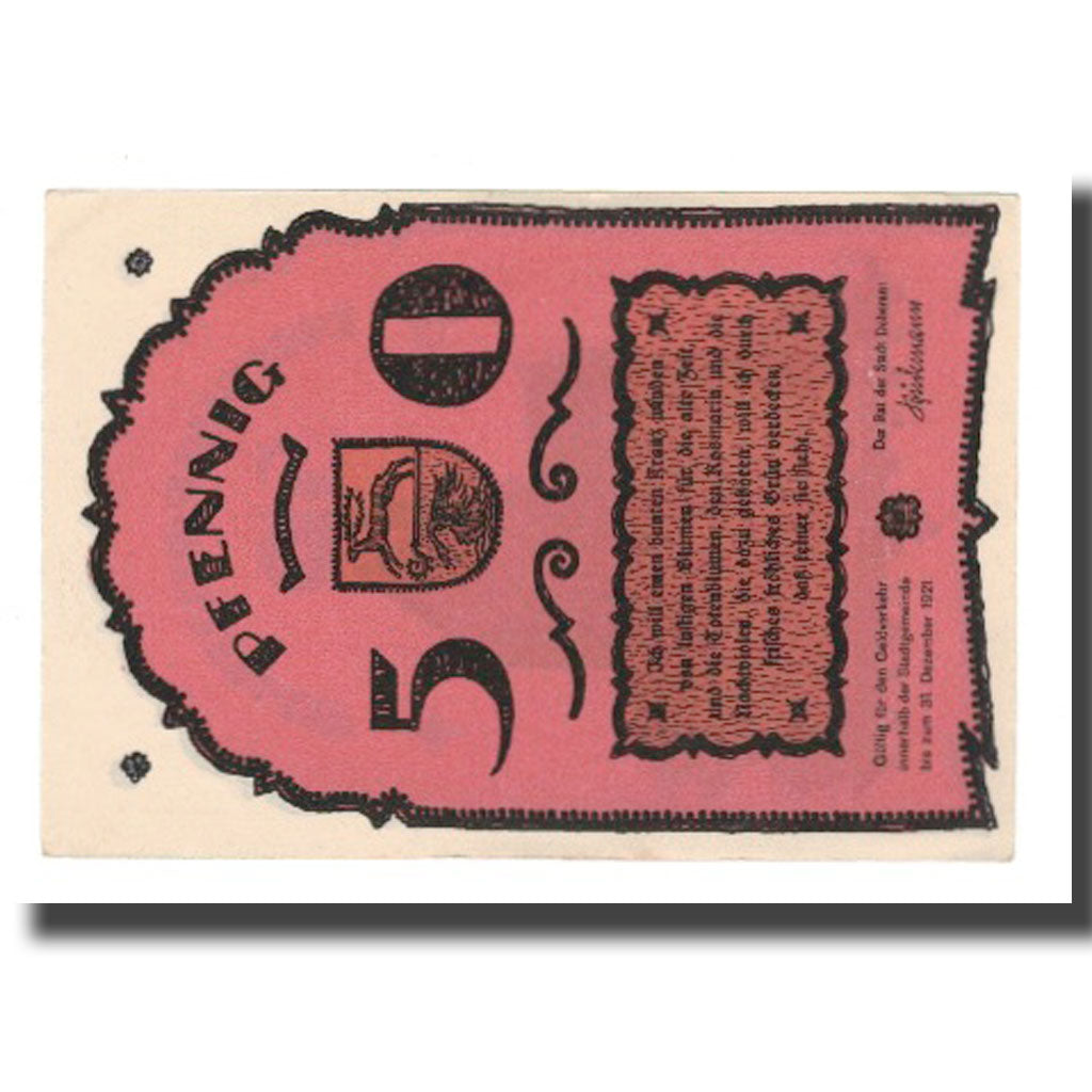 Banknote, Germany, Doberan, Bad Stadt, 50 Pfennig, batiment 1, 1921, 1921-12-31