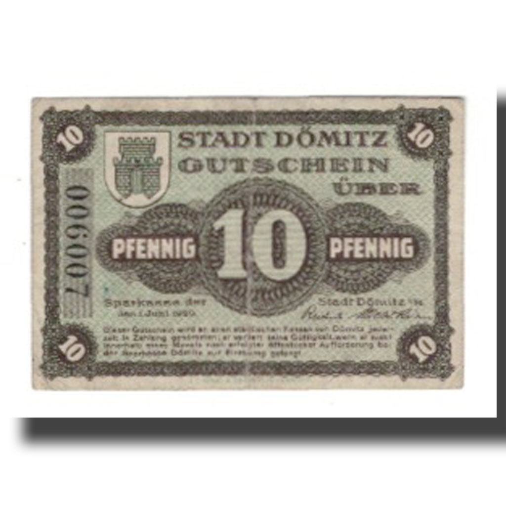 Banknote, Germany, Dömitz Sparkasse der Stadt, 10 Pfennig, Bastion, 1920