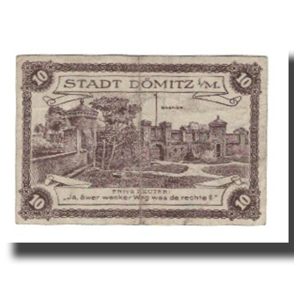 Banknote, Germany, Dömitz Sparkasse der Stadt, 10 Pfennig, Bastion, 1920