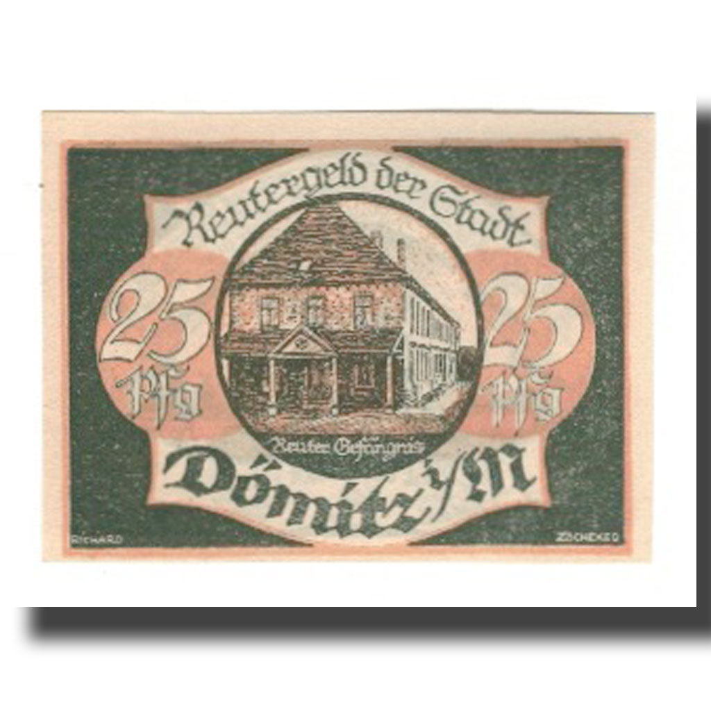 Banknote, Germany, Domitz Stadt, 25 Pfennig, Maison, 1922, 1922-05-31