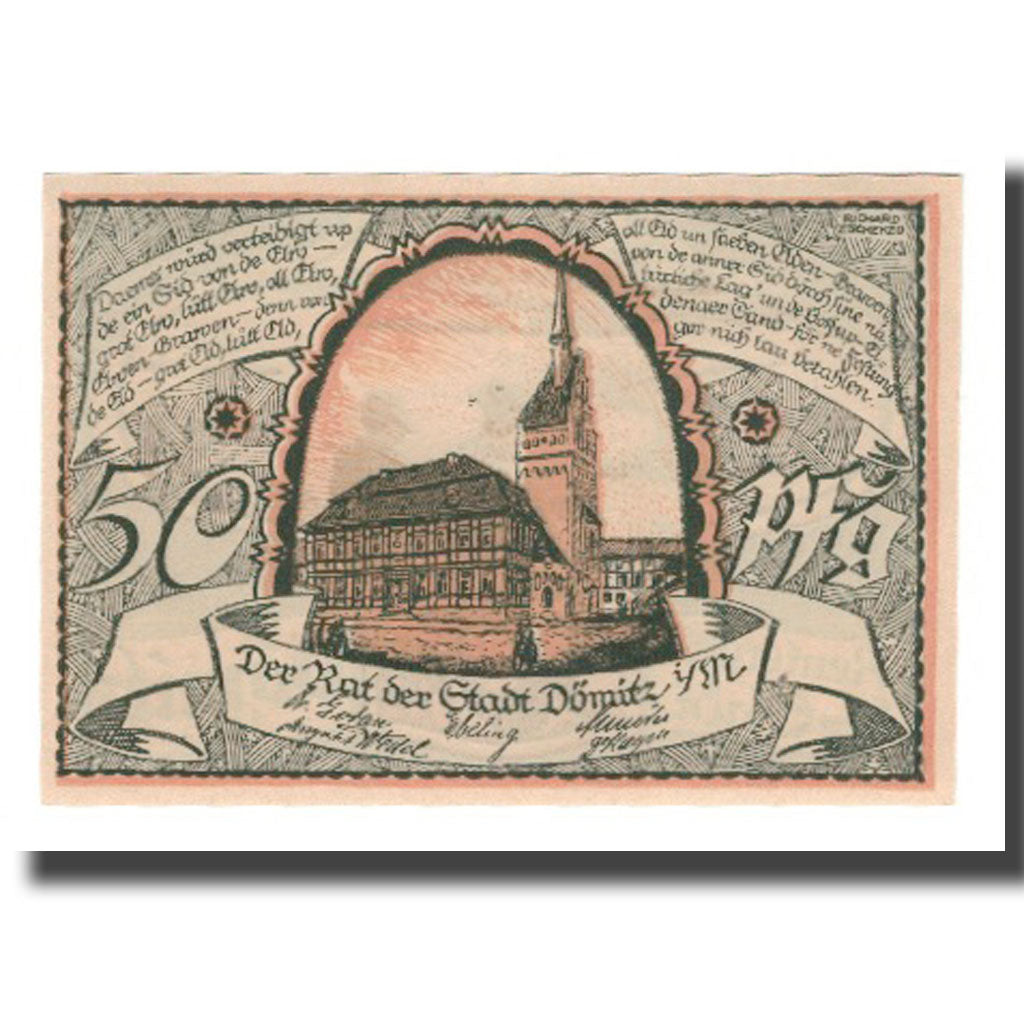 Banknote, Germany, Domitz Stadt, 50 Pfennig, personnage 1, 1922, 1922-05-31
