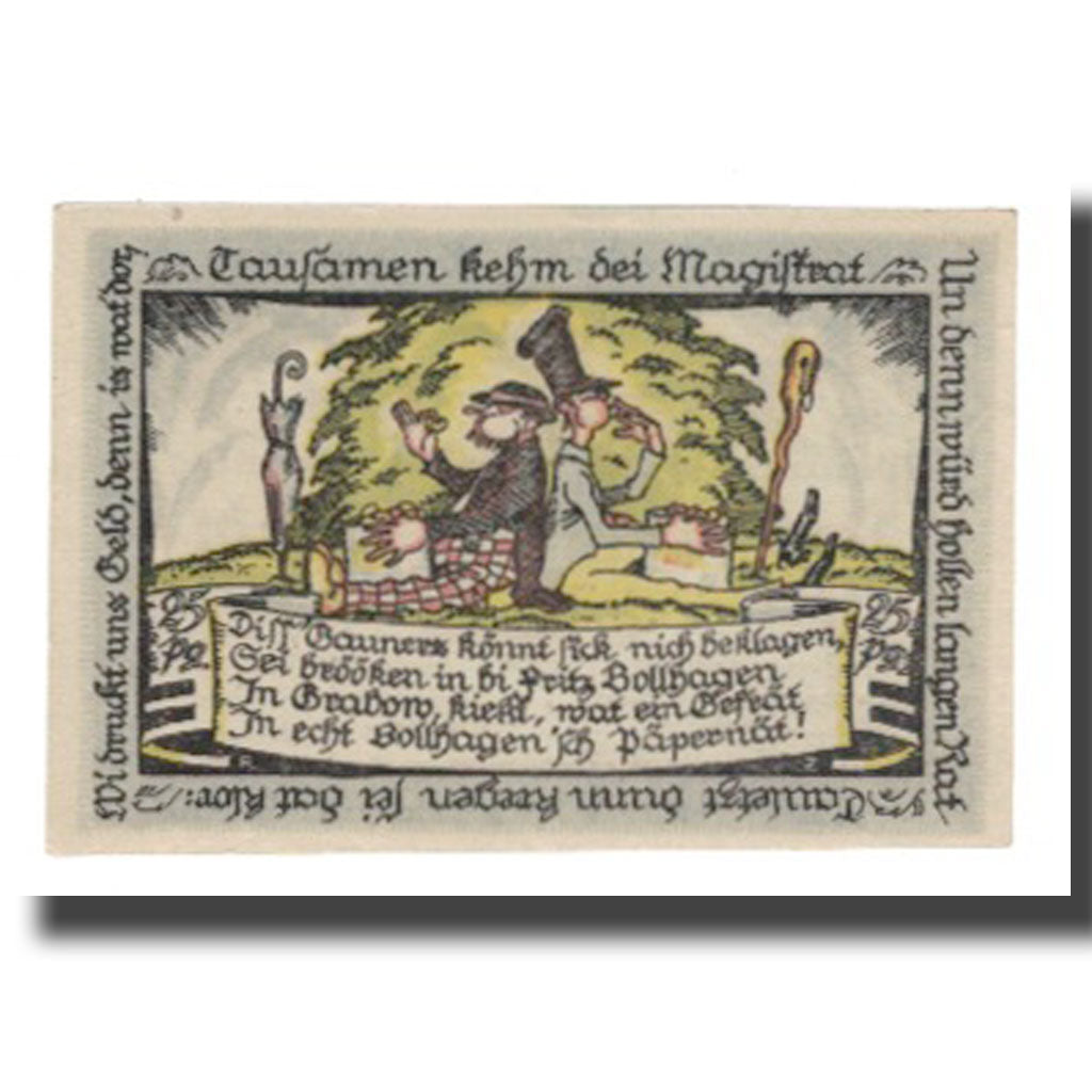 Banknote, Germany, Grabow Stadt, 25 Pfennig, personnage, 1922, 1922-06-30