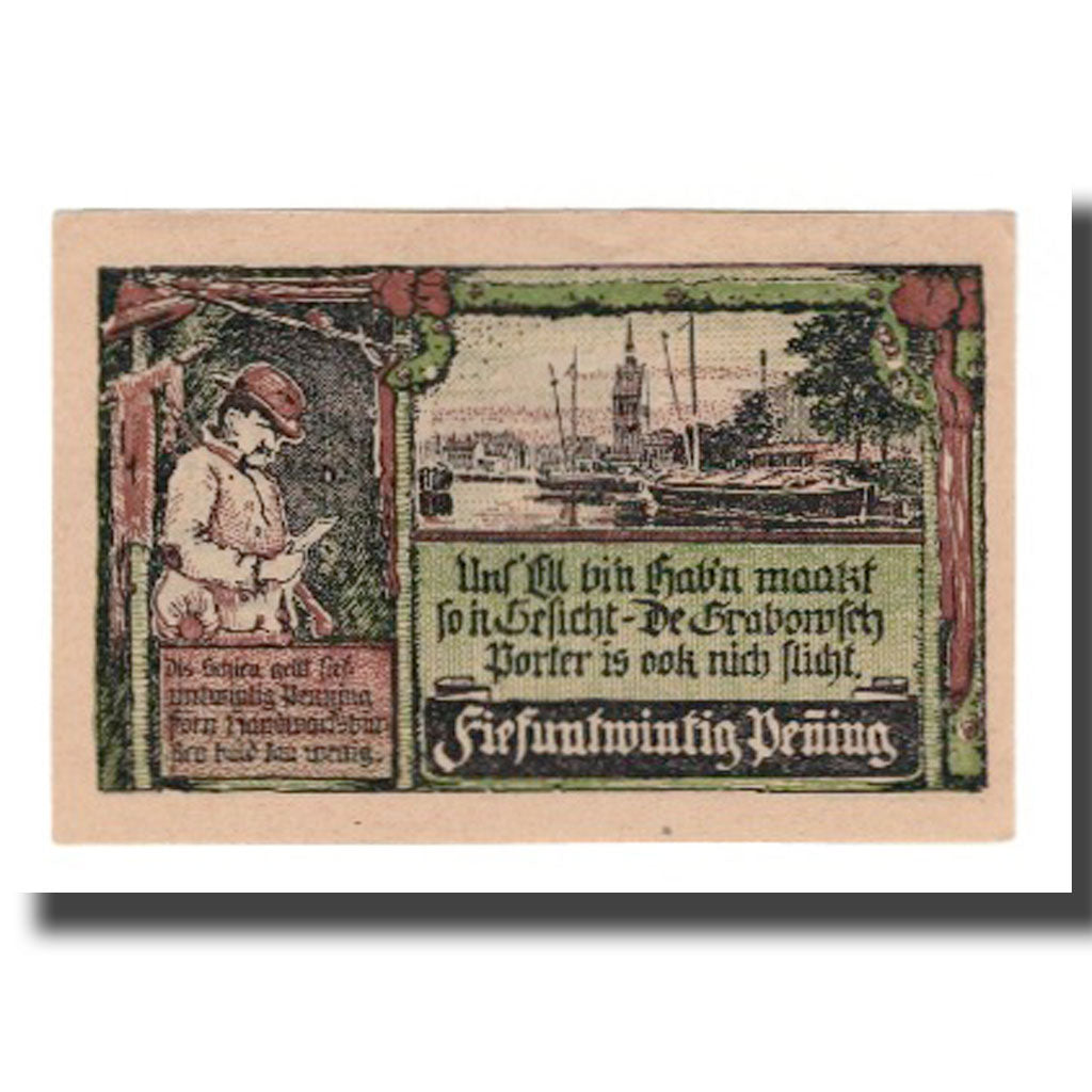 Banknote, Germany, Grabow Stadt, 25 Pfennig, personnage, 1922, 1922-06-30