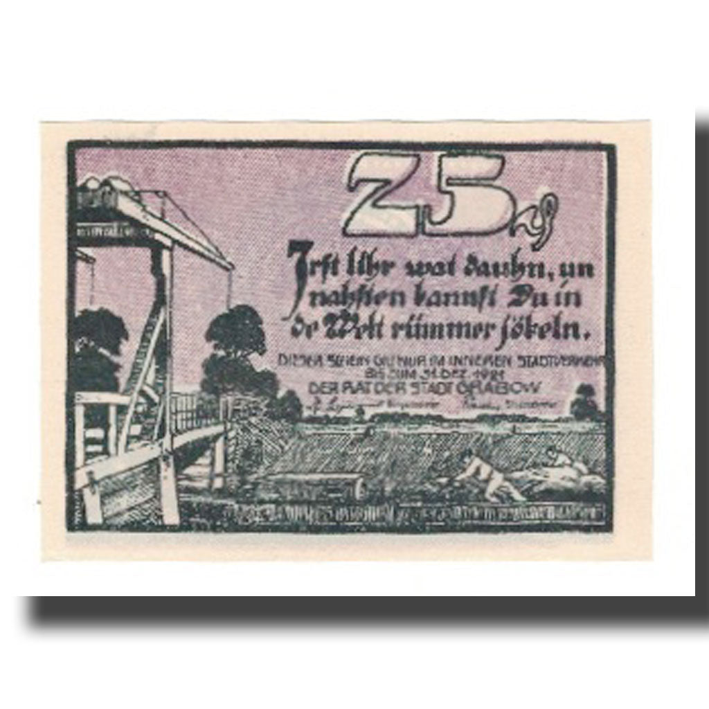 Biljet, Duitsland, 25 Pfennig, personnage, 1922, 1922-12-31, SUP, Mehl:460.1