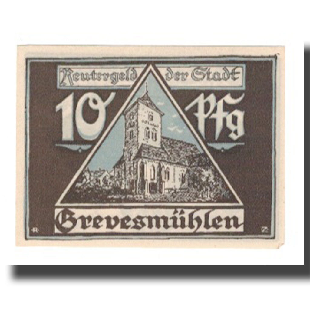 Banknote, Germany, Grevesmuhlen Stadt, 10 Pfennig, Batiment, 1922, 1923-12-31