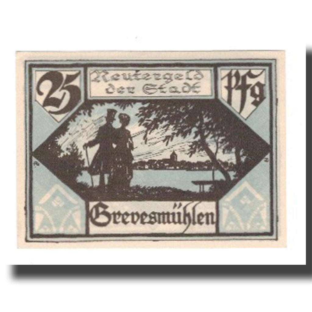 Banknote, Germany, Grevesmuhlen Stadt, 25 Pfennig, personnage 1, 1922