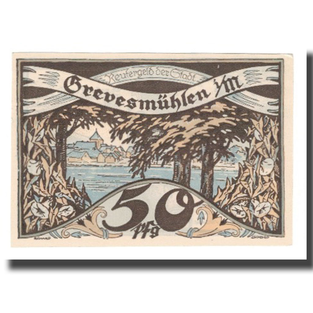 Banknote, Germany, Grevesmuhlen Stadt, 50 Pfennig, paysage, 1922, 1923-12-31