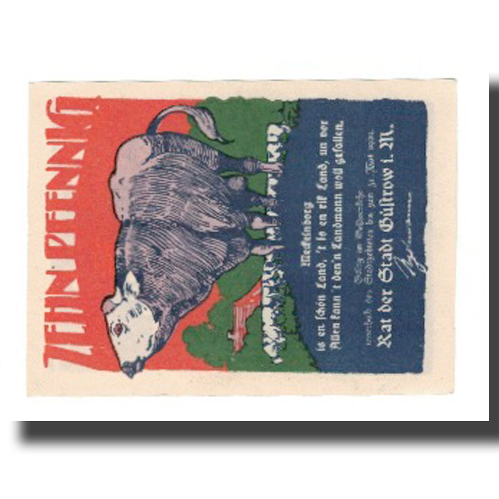 Banknote, Germany, Güstrow Stadt, 10 Pfennig, batiment 1, 1922, 1922-05-31