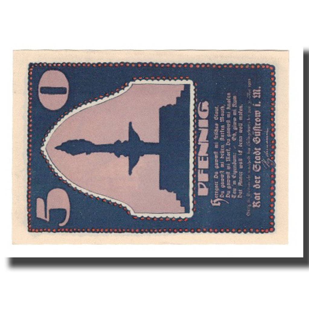 Banknote, Germany, Güstrow Stadt, 50 Pfennig, batiment 2, 1922, 1922-05-31