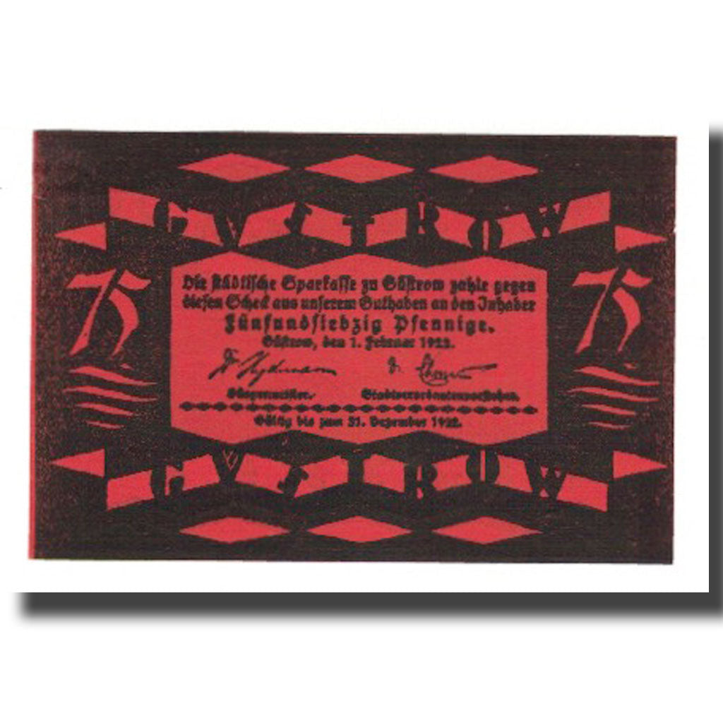 Banknote, Germany, Güstrow Stadt, 75 Pfennig, batiment 1, 1922, 1922-12-31