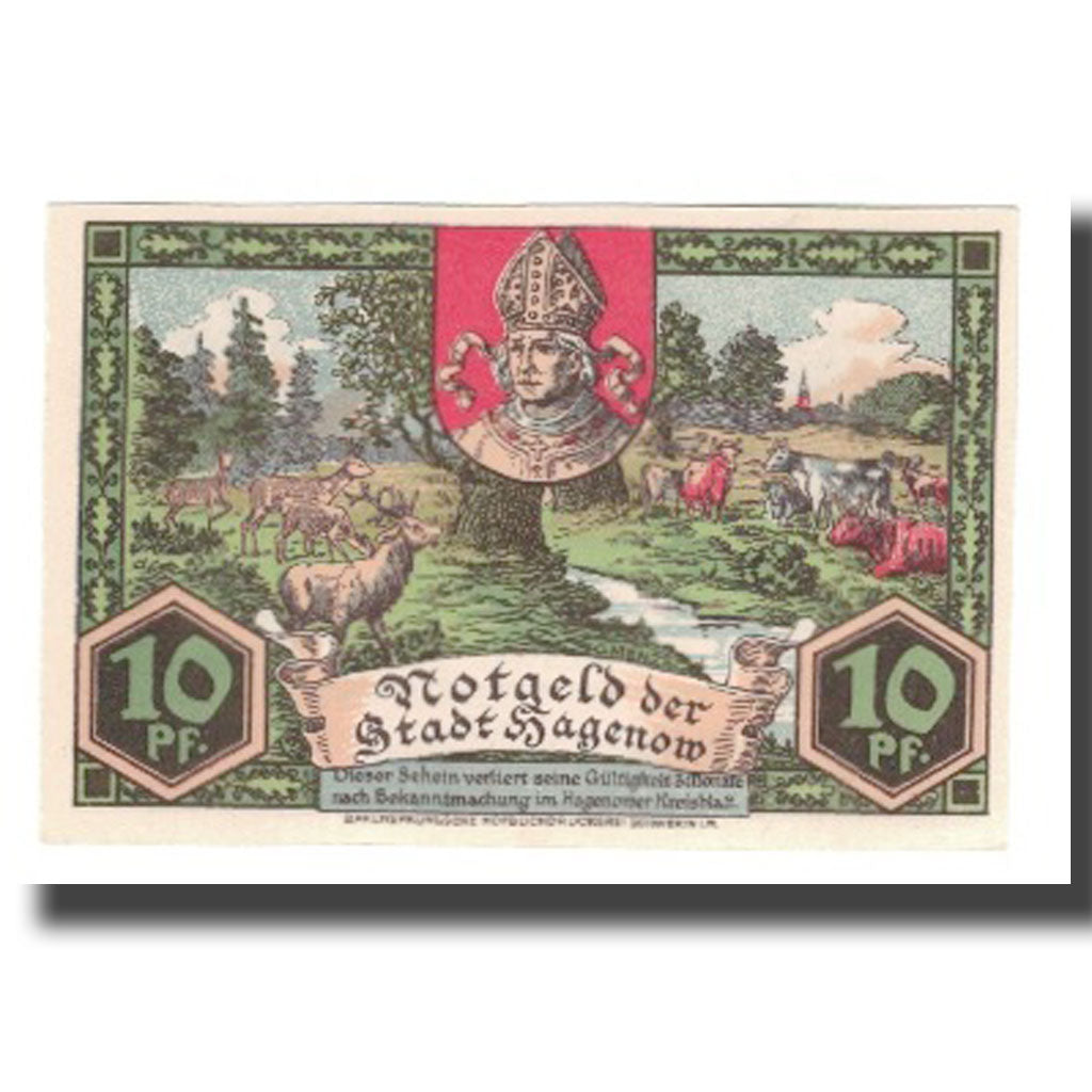 Banknote, Germany, Hagenow Stadt, 10 Pfennig, personnage 1, 1921, AU(55-58)