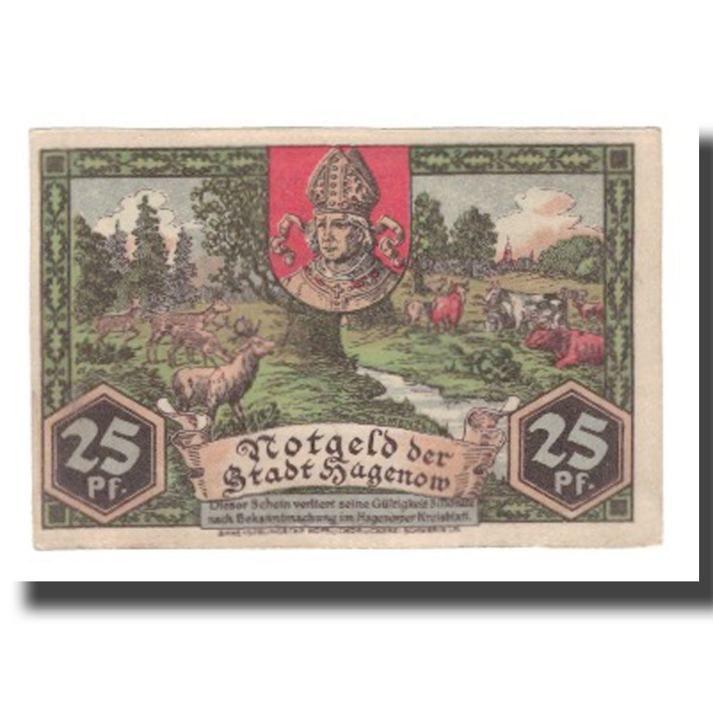 Banknote, Germany, Hagenow Stadt, 25 Pfennig, personnage, 1921, AU(55-58)