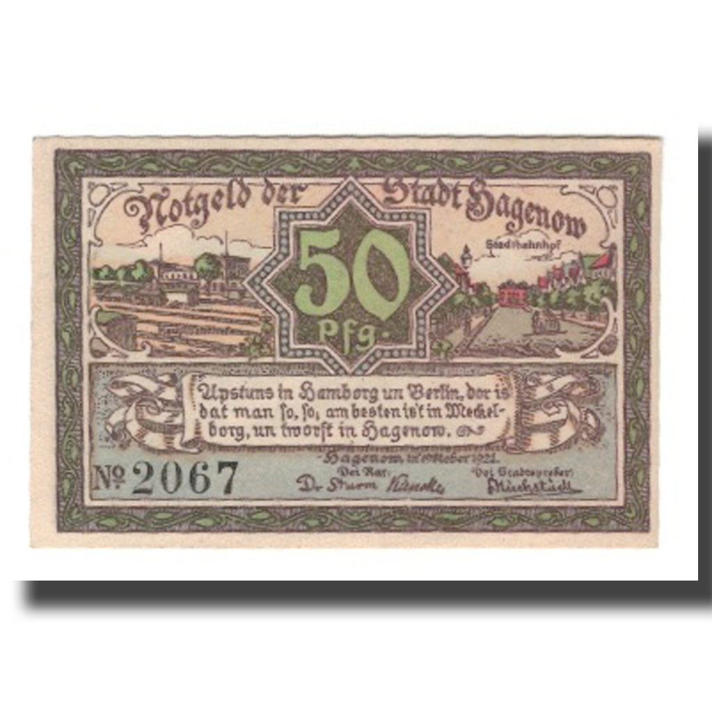Banconote, Germania, Hagenow Stadt, 50 Pfennig, personnage 1, 1921, SPL-