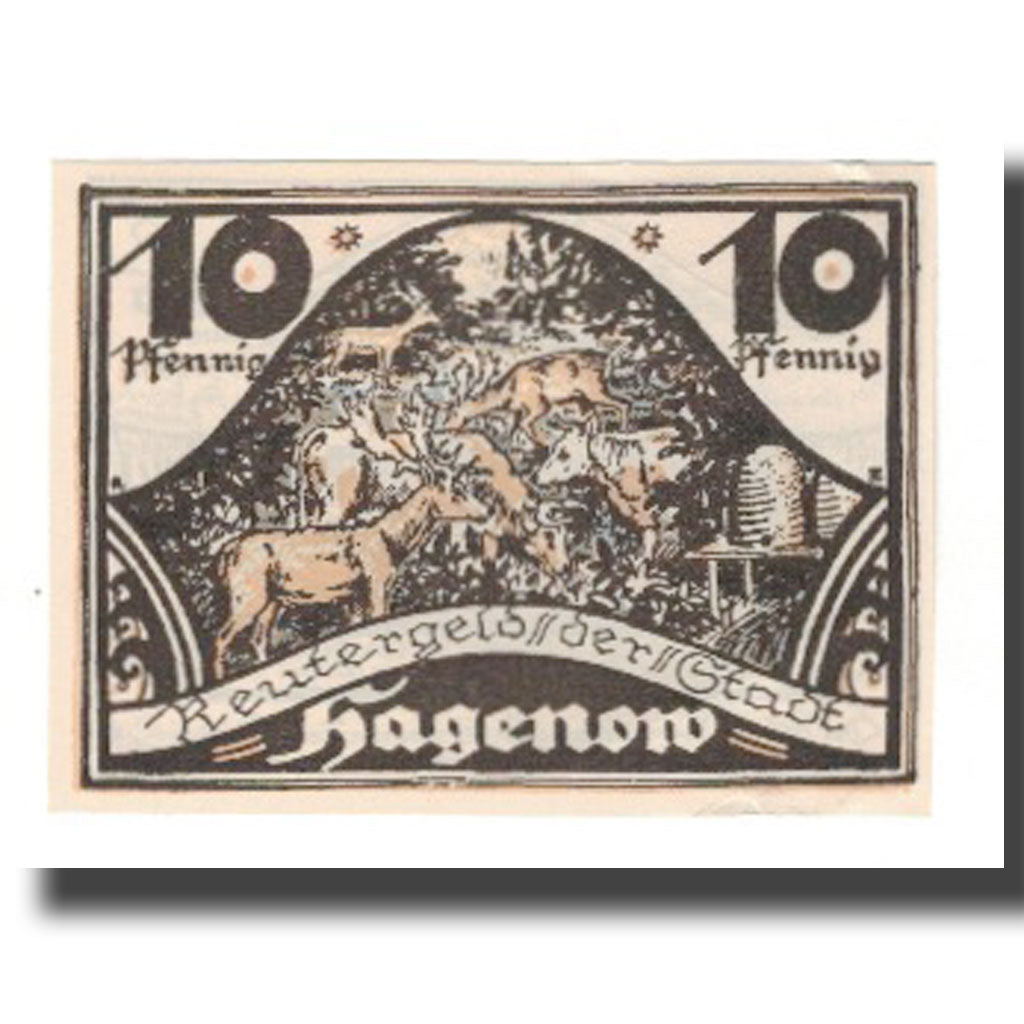 Banknote, Germany, Hagenow Stadt, 10 Pfennig, Animaux, 1922, 1922-04-30