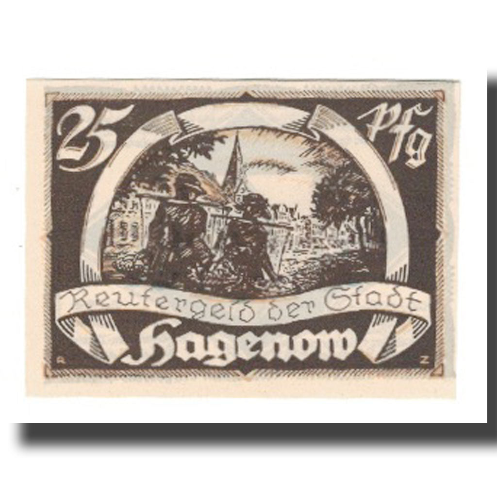 Biljet, Duitsland, Hagenow Stadt, 25 Pfennig, personnage, 1922, 1922-04-30, SUP