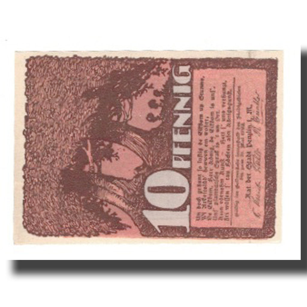 Banknote, Germany, Penzlin Stadt, 10 Pfennig, Maison, 1922, 1922-05-31