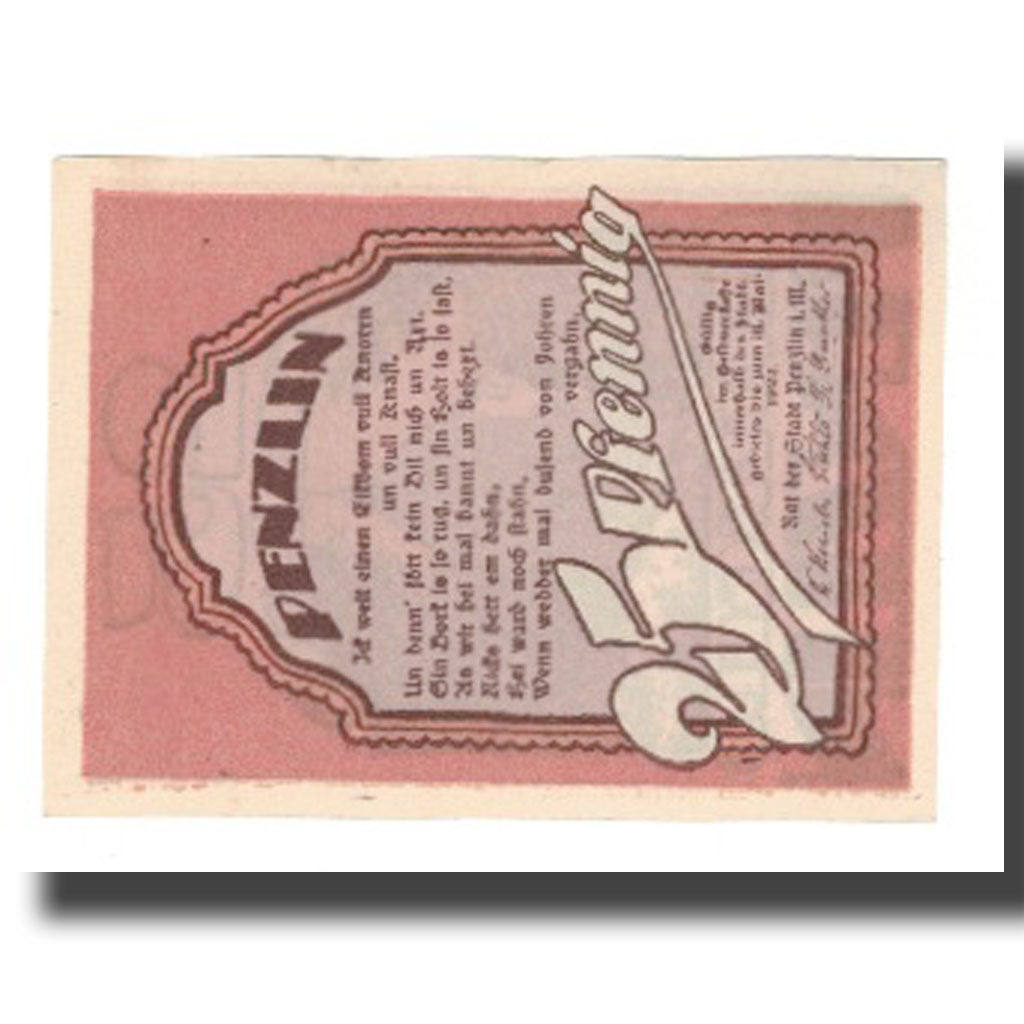 Banknote, Germany, Penzlin Stadt, 25 Pfennig, Batiment, 1922, 1922-05-31