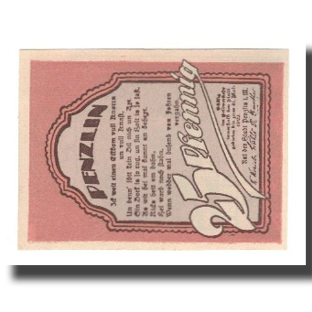 Banknote, Germany, Penzlin Stadt, 25 Pfennig, batiment 2, 1922, 1922-05-31