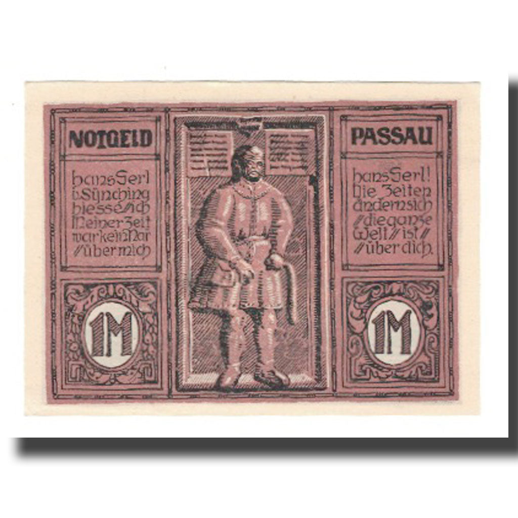 Banknot, Niemcy, Passau Stadt, 1 Mark, Texte, 1921, AU(55-58), Mehl:1051.1