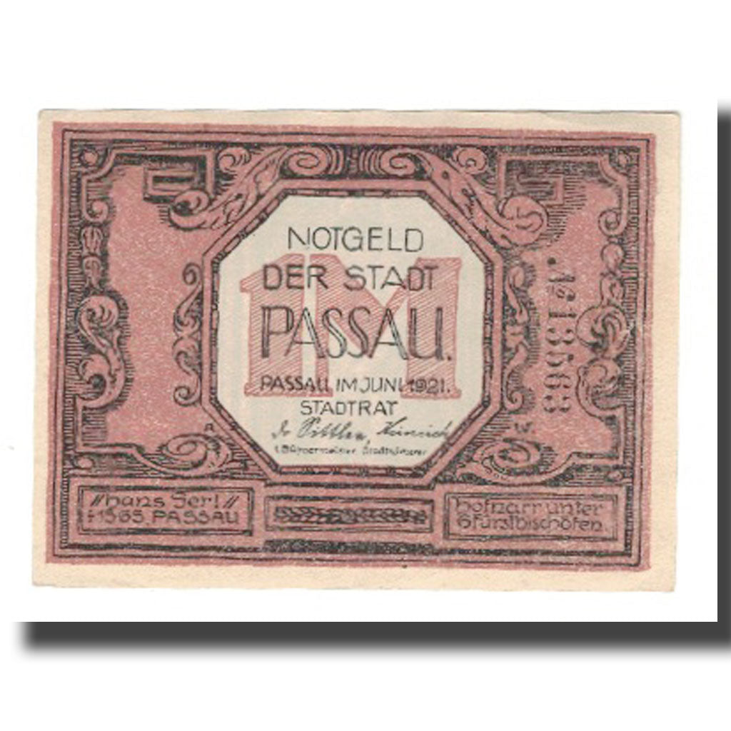 Banknote, Germany, Passau Stadt, 1 Mark, texte 1, 1921, AU(55-58), Mehl:1051.1