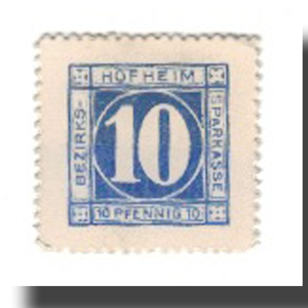 Banknote, Germany, Hofheim Ufr. Distrikts bzw. Bezirks-Sparkasse, 10 Pfennig