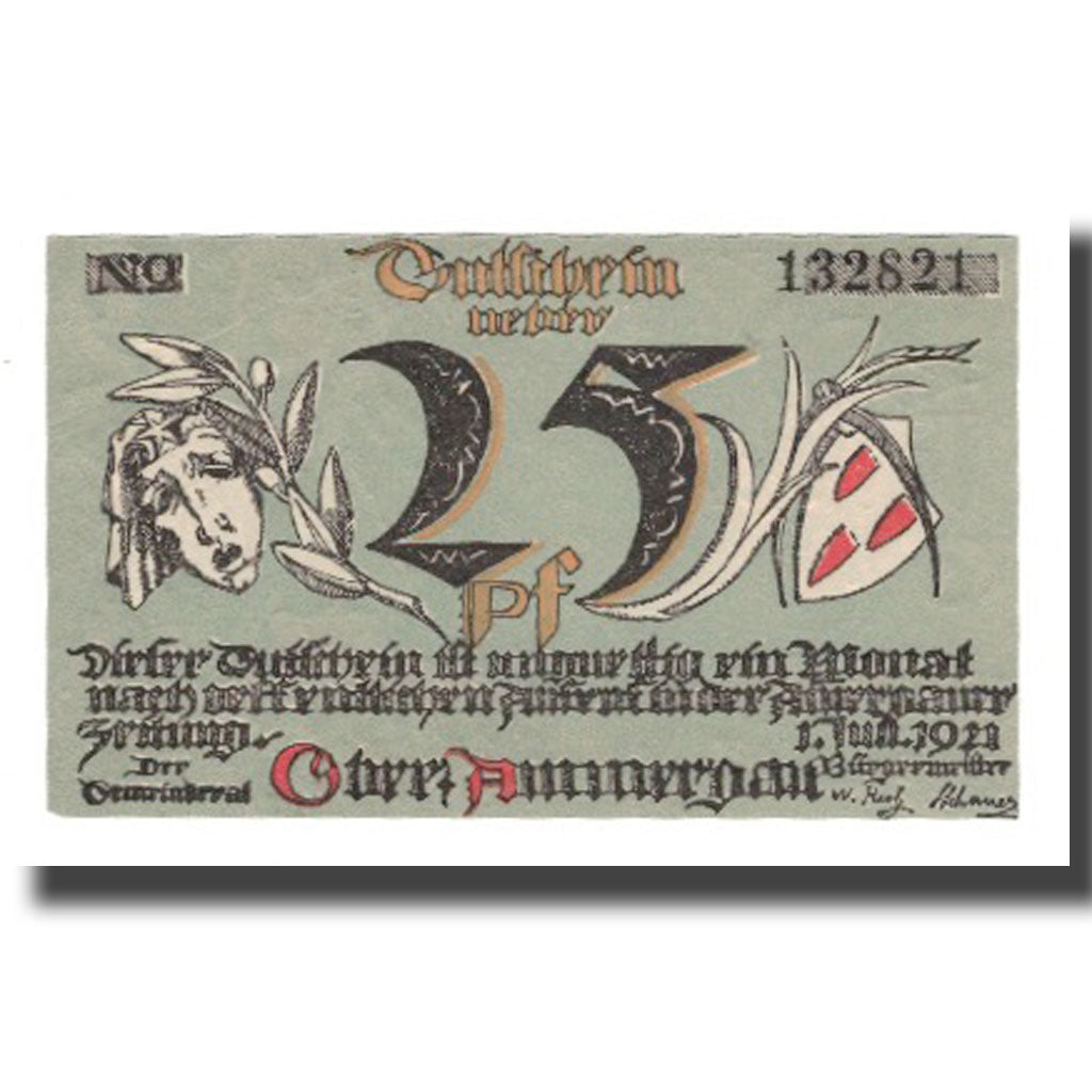 Biljet, Duitsland, Oberammergau Gemeinde, 25 Pfennig, paysage 1, 1921, SUP